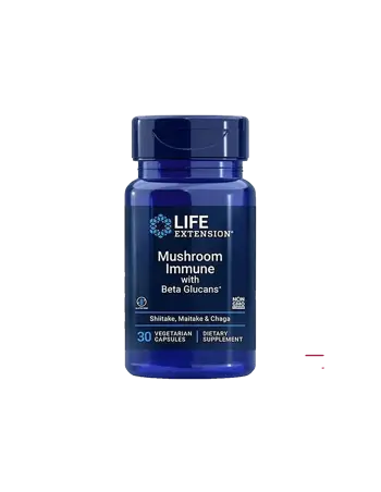 Life Extension Mushroom Immune with Beta Glucans Медицински гъби и бета глюкани х 30 V капсули