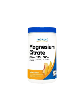 Nutricost Magnesium Citrate Праскова Манго 210 mg х 500 g прах