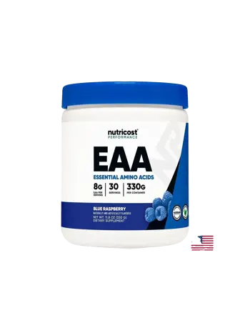 Nutricost EAA Essential Amino Acids Мускулна сила и възстановяване с аромат на синя малина 330 g