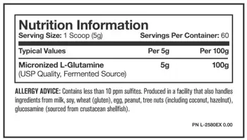 MUTANT GLUTAMINE 100% чист микронизиран L-Глутамин 300 грама
