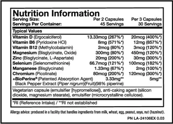 MUTANT ZM8+ | ZMA + Minerals & Bioperine Подкрепа за тестостерона и възстановяването 90 капсули