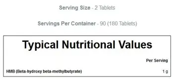 MyProtein 100% HMB Amino Acid Бета-Хидрокси Бета-Метилбутират - 180 таблетки, 90 дози