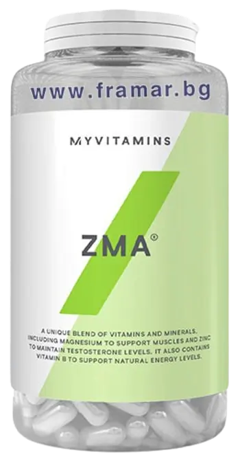 MyProtein ZMA Цинк, Магнезий и Витамин B6 - 90 капсули, 45 дози