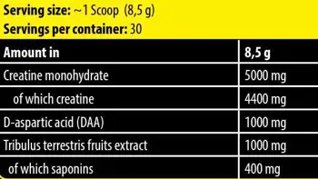 FA Nutrition Napalm Crea Test with DAA & Tribulus Креатин Монохидрат - 255 грама, 30 дози