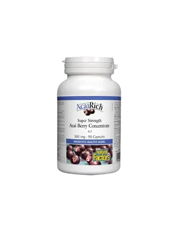 Natural Factors AcaiRich® 500 мг Acai Berry Concentrate 4:1 Акай - 90 капсули, 90 дози