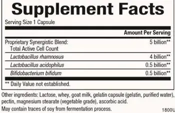 Natural Factors Acidophilus & Bifidus 5 Billion Active Cells Ацидофилус Бифидус 5 Милиарда Активни Пробиотици - 90 капсули, 90 дози