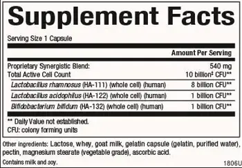 Natural Factors Acidophilus & Bifidus Double Strength 10 Billion Active Cells Ацидофилус Бифидус 10 Милиарда Активни Пробиотици - 90 капсули, 90 дози