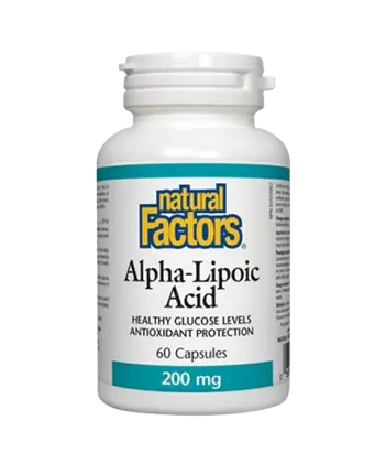 Natural Factors Alpha Lipoic Acid 200 мг Диабет Алфа-Липоева Киселина - 60 капсули, 60 дози