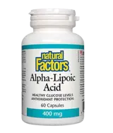 Natural Factors Alpha Lipoic Acid 400 мг Алфа-Липоева Киселина - 60 капсули, 60 дози