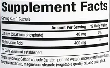Natural Factors Alpha Lipoic Acid 400 мг Алфа-Липоева Киселина - 60 капсули, 60 дози