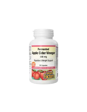Natural Factors Apple Cider Vinegar 500 мг Ябълков оцет - 90 капсула, 45 дози