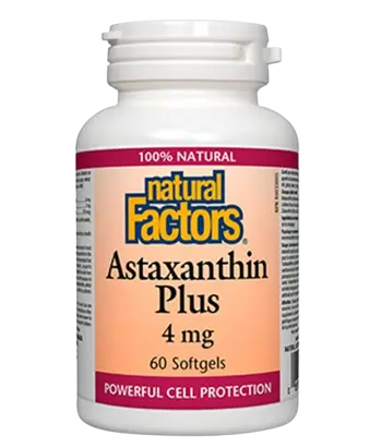 Natural Factors Astaxanthin Plus 4 мг Астаксантин + Лутеин и Зеаксантин - 60 гел капсули, 60 дози