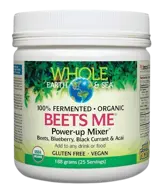 Natural Factors Beets Me™ Power-up Mixer™ Whole Earth & Sea® Формула от Червено Цвекло, Боровинки, Касис, Акай Бери - 188 грама, 25 дози