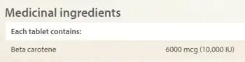 Natural Factors Beta Carotene 10 000 IU Бета Каротин - 90 таблетки, 90 дози