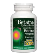 Natural Factors Betaine Hydrochloride 500 мг Бетаин Хидрохлорид - 90 веге капсули, 90 дози