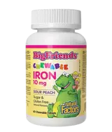 Natural Factors Big Friends® Chewable Iron 10 мг Желязо за Деца - 60 дъвчащи таблетки, 60 дози