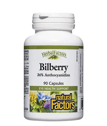 Natural Factors Bilberry 345 мг Черна Боровинка - 90 капсули, 90 дози