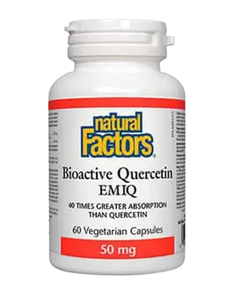 Natural Factors Bioactive Quercetin EMIQ 167 мг Биоактивен Kверцетин - 60 веге капсули, 60 дози