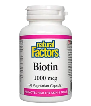 Natural Factors Биотин 1000 µg Коса, Кожа, Нокти - 90 веге капсули, 90 дози