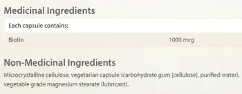 Natural Factors Биотин 1000 µg Коса, Кожа, Нокти - 90 веге капсули, 90 дози