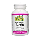 Natural Factors Biotin 10000 мкг Коса, Кожа и Нокти Биотин - 60 веге капсули, 60 дози