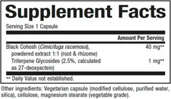 Natural Factors Black Cohosh 40 мг Гроздовиден Ресник - 90 веге капсули, 90 дози