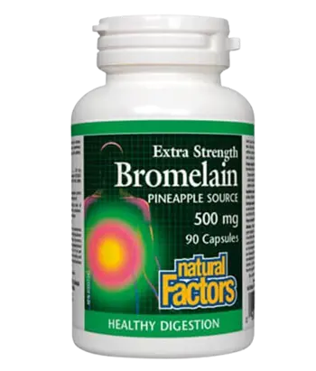 Natural Factors Bromelain 500 мг Бромелаин - 90 капсули, 90 дози