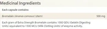 Natural Factors Bromelain 500 мг Бромелаин - 90 капсули, 90 дози