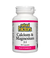 Natural Factors Calcium & Magnesium + Vitamin D3 Калций и Магнезий + Витамин D3 - 90 капсули, 90 дози
