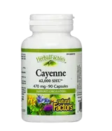 NATURAL FACTORS Cayenne 470 мг Лют Червен Пипер - 90 капсули, 90 дози