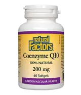 NATURAL FACTORS Coenzyme Q10 200 мг Коензим Q10 - 60 гел капсули, 60 дози