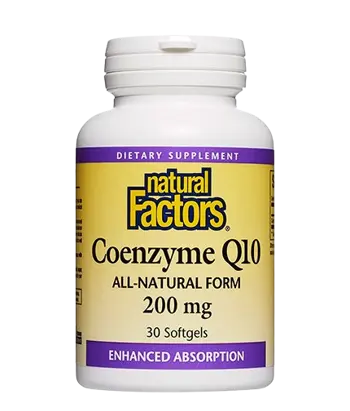 Natural Factors Coenzyme Q10 All-Natural Form 200 мг Коензим Q10 (Антиоксидант и Кардиопротектор)
