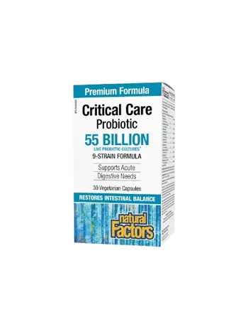 Natural Factors Critical Care Probiotic 55 Billion Active Cells, 9 Strain Formula Пробиотик 55 млрд. Aктивни Пробиотици, 9 Щама Формула - 30 веге капсули, 30 дози
