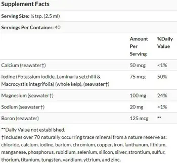 Natural Factors Deep Ocean Minerals Whole Earth & Sea®Дълбоководни Mорски Mинерали - 100 мл, 20 дози