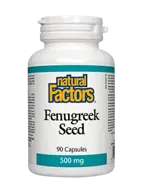 Natural Factors Fenugreek Seed 500 мг Метаболитно Здраве Сминдух Семена - 90 капсули, 90 дози