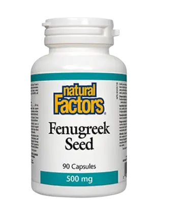 Natural Factors Fenugreek Seed 500 мг Метаболитно Здраве Сминдух Семена - 90 капсули, 90 дози