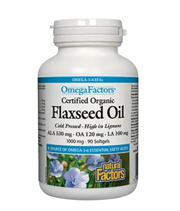 Natural Factors Flaxseed Oil 1000 мг Ленено Масло