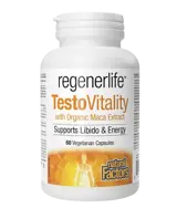 Natural Factors Формула за Мъже Regenerlife™ TestoVitality with Organic Maca Extract Тестостерон, Енергия и Мъжка Виталност - 60 веге капсули, 60 дози