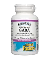 Natural Factors GABA 100 мг ГАБА 100% Natural Гама АминоБутирова Киселина - 90 веге капсули, 90 дози