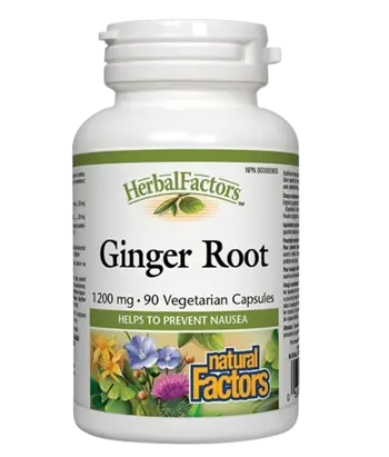 Natural Factors Ginger Root 450 мг Джинджифил Корен - 90 веге капсули, 45 дози
