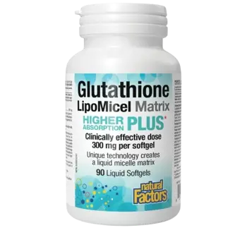Natural Factors Glutathione LipoMicel Matrix 300 мг Глутатион с Висока Абсорбция (Мощен Антиоксидант)