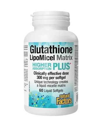 Natural Factors Glutathione LipoMicel Matrix 300 мг Глутатион с Висока Абсорбция (Мощен Антиоксидант)