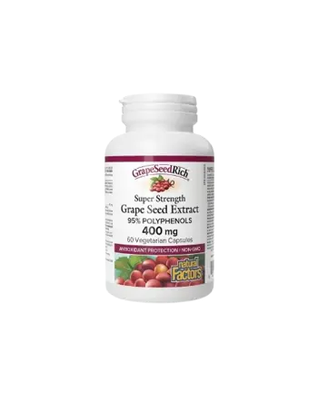 Natural Factors Гроздово Семе 400 мг Антиоксидантна Защита и Добра Циркулация - 60 веге капсули, 60 дози