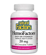 Natural Factors HemoFactors® 20 мг Желязо - 60 дъвчащи таблетки, 60 дози