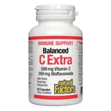 Natural Factors Immune Support Balanced C Extra 500 мг With Bioflavonoids 350 мг Антиоксидант, Имуностимулатор и Венотоник - 90 капсули, 90 дози