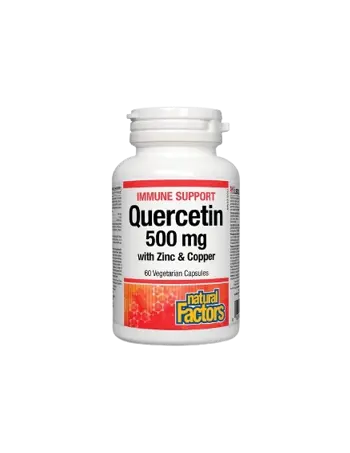 Natural Factors Immune Support Quercetin with Zinc & Copper Кверцетин с Цинк и Мед - 60 веге капсули, 60 дози