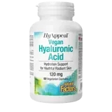 Natural Factors Красива Кожа Здрави Стави Хиалуронова Киселина 120 мг HyAppeal® (веган) - 60 веге капсули, 60 дози