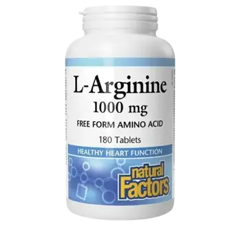 Natural Factors L-Arginine 1000 мг Енергия Л-Аргинин - 180 таблетки, 180 дози