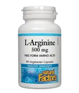 NATURAL FACTORS L-Arginine 500 мг Л-Аргинин - 90 веге капсули, 45 дози