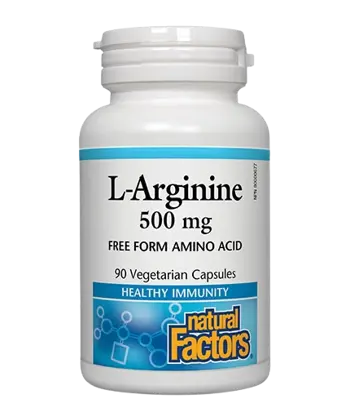 NATURAL FACTORS L-Arginine 500 мг Л-Аргинин - 90 веге капсули, 45 дози